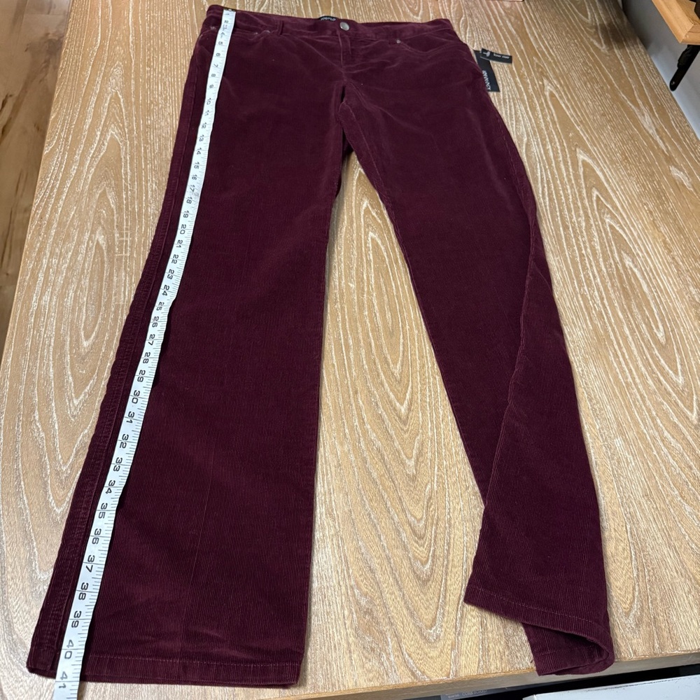 Ideology Corduroy Pants Jeans Women’s Size 10 Low Rise Burgundy Straight Leg NWT - Picture 10 of 15